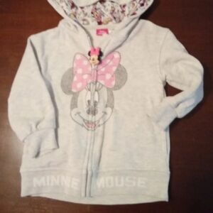 Minnie Mouse Gray Kids Hoodie 4T